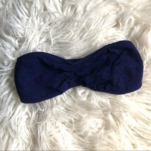 Victoria’s Secret PINK Navy Lace Bandeau Strapless Bra S